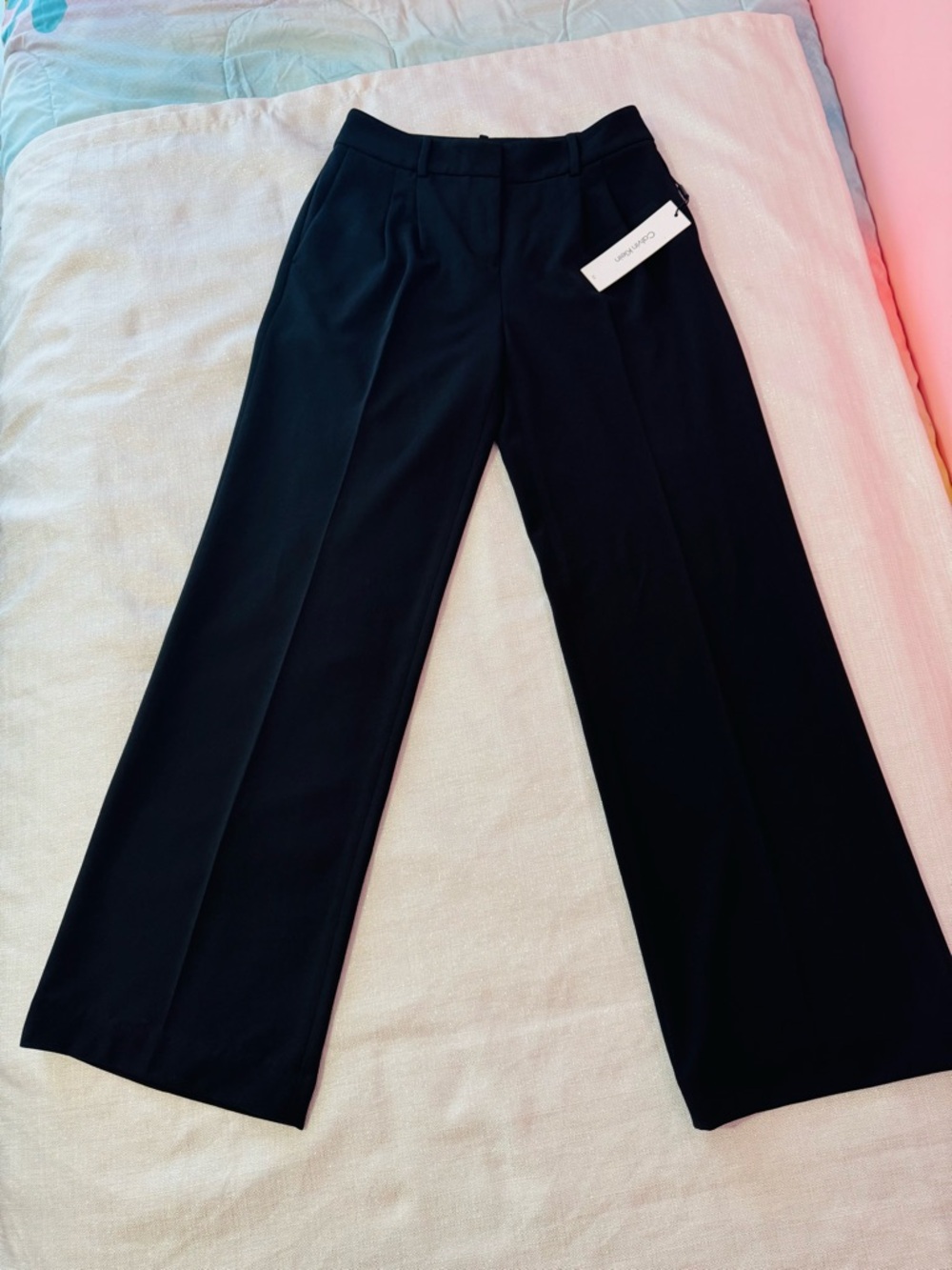 Calvin Klein Black Wide-Leg Trousers